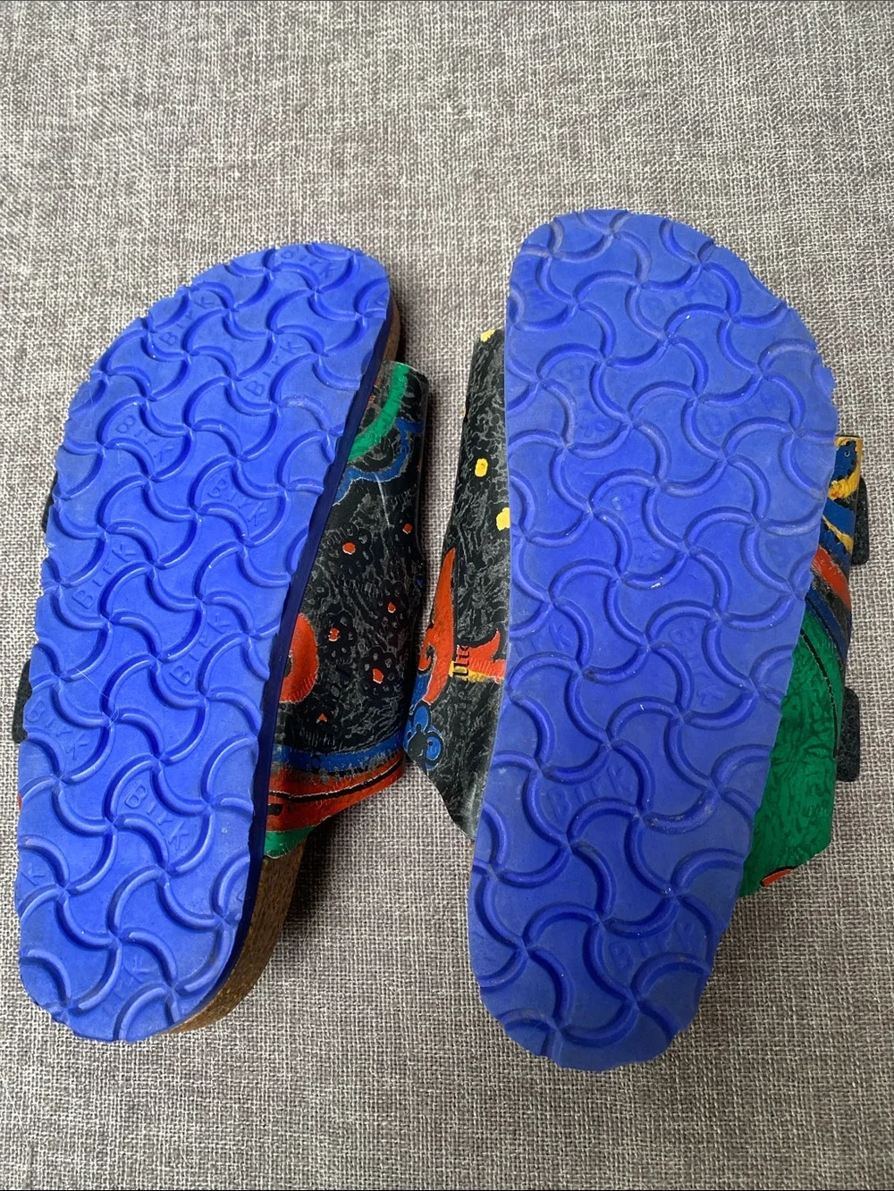 Birkenstock Kids Papillio 210 Sz 33 10 L2 Blue Cork Suede Sandals See Notes